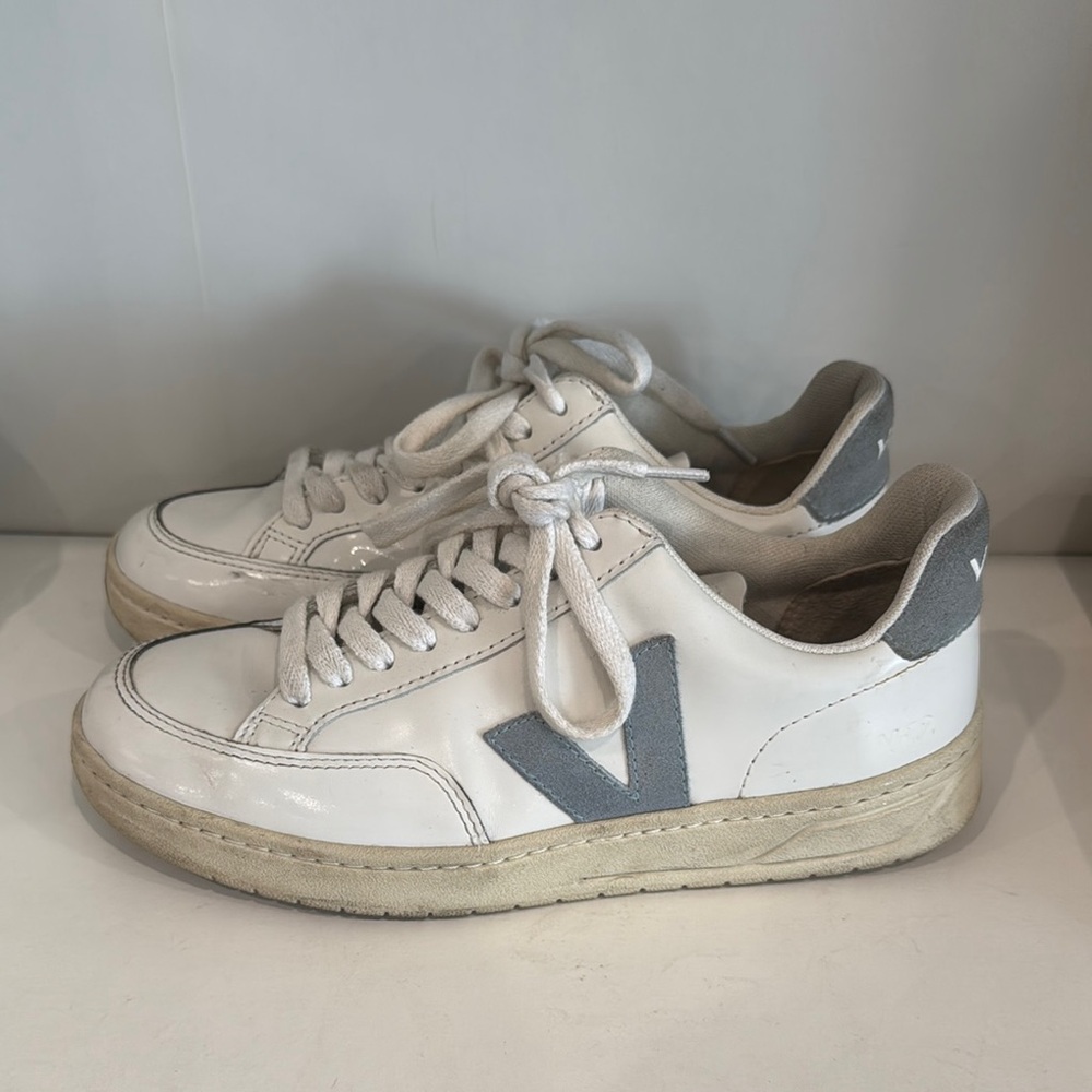 Veja White and Gray Casual Sneakers